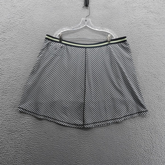 T by Talbots Gingham Check Skort Skirt 3X Black White Womens Lightweight Pull On - Picture 1 of 14